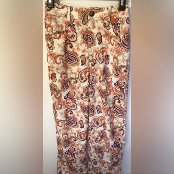 MOTF Paisley Wide Leg Pants - Cream and Orange - Picture 12 of 13
